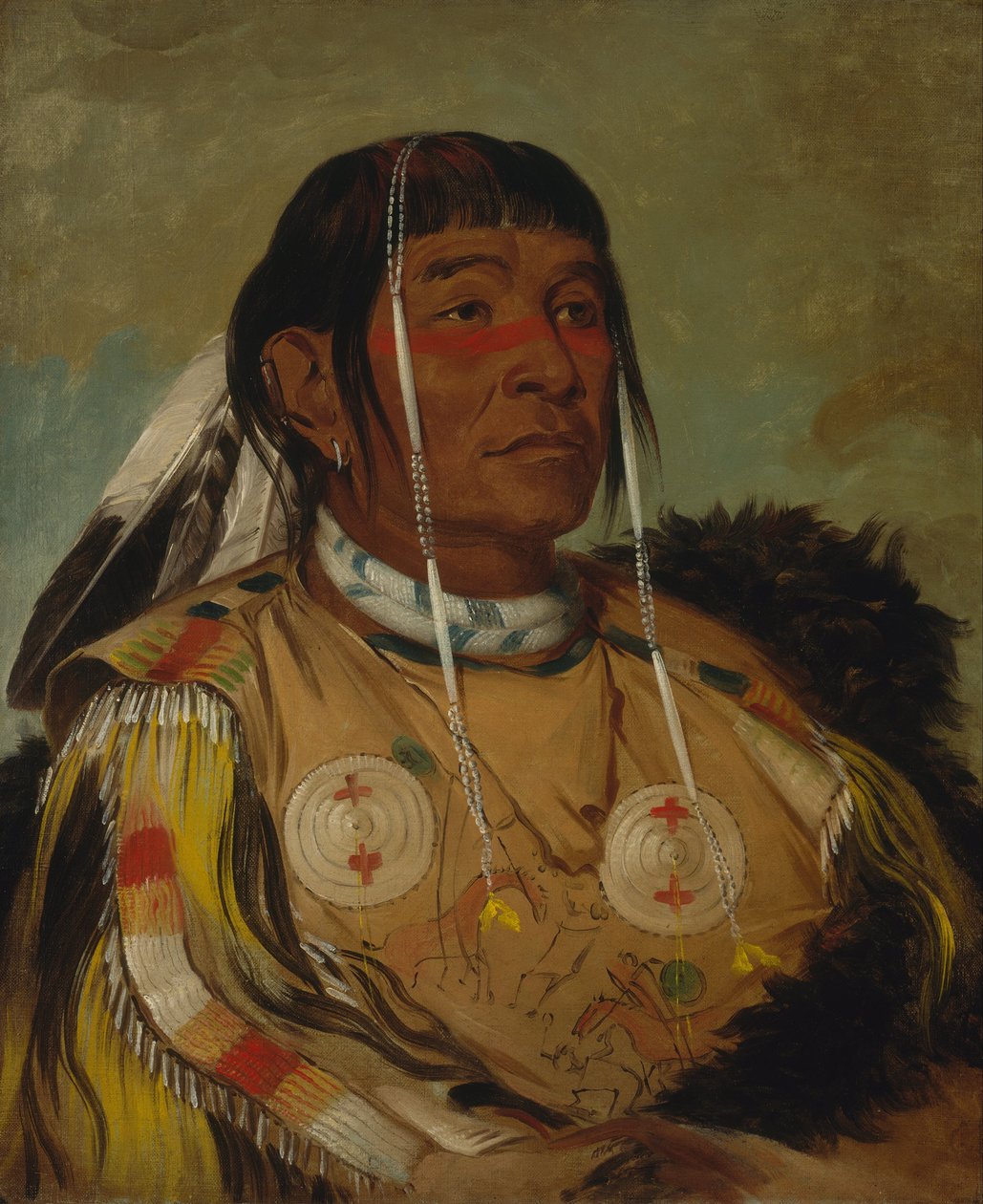 Sha-có-pay, El Seis, Jefe de los Ojibwa de las Llanuras de George Catlin