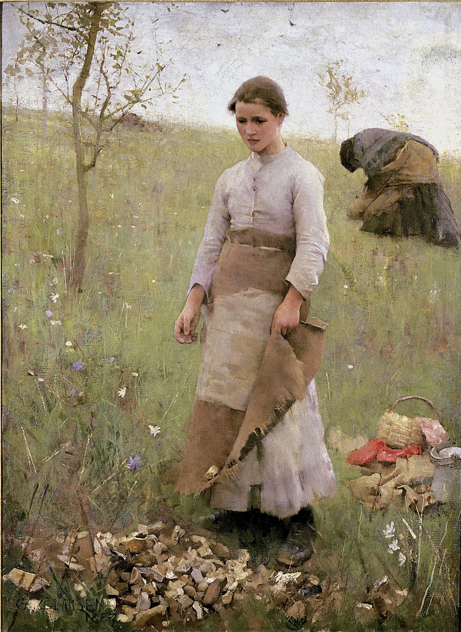 Los Recolectores de Piedras, 1887 de George Clausen