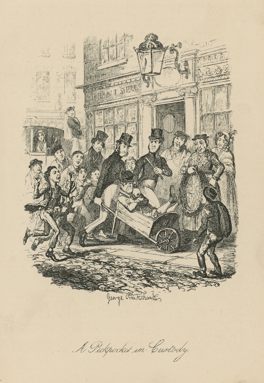 Un carterista bajo custodia de George Cruikshank