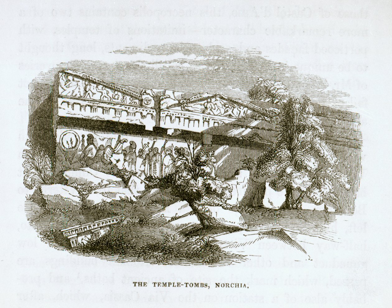 Las tumbas-templo en Norchia de George Dennis