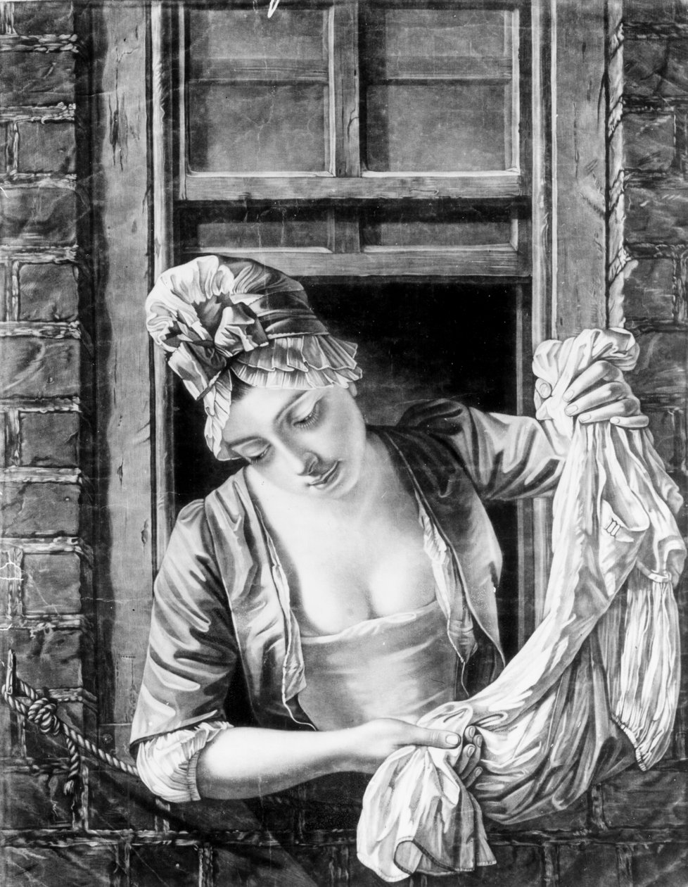 Mujer exprimiendo la ropa de George Morland