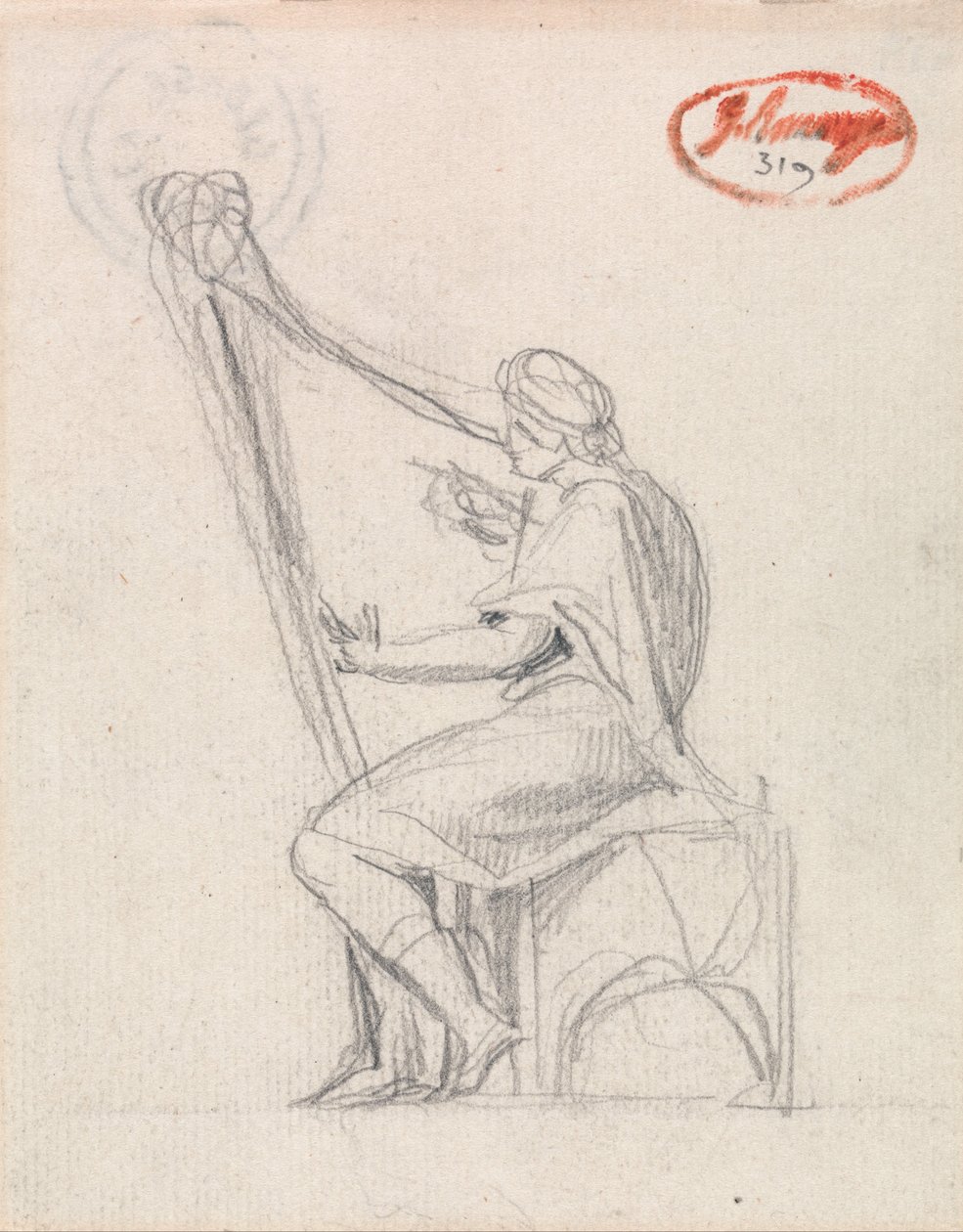 David tocando el arpa de George Romney