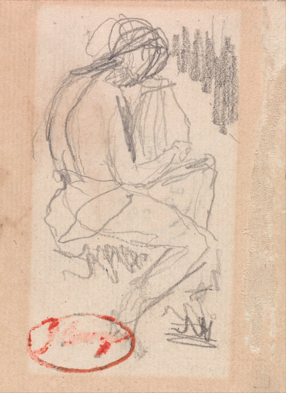 Figura sentada tocando un arpa de George Romney