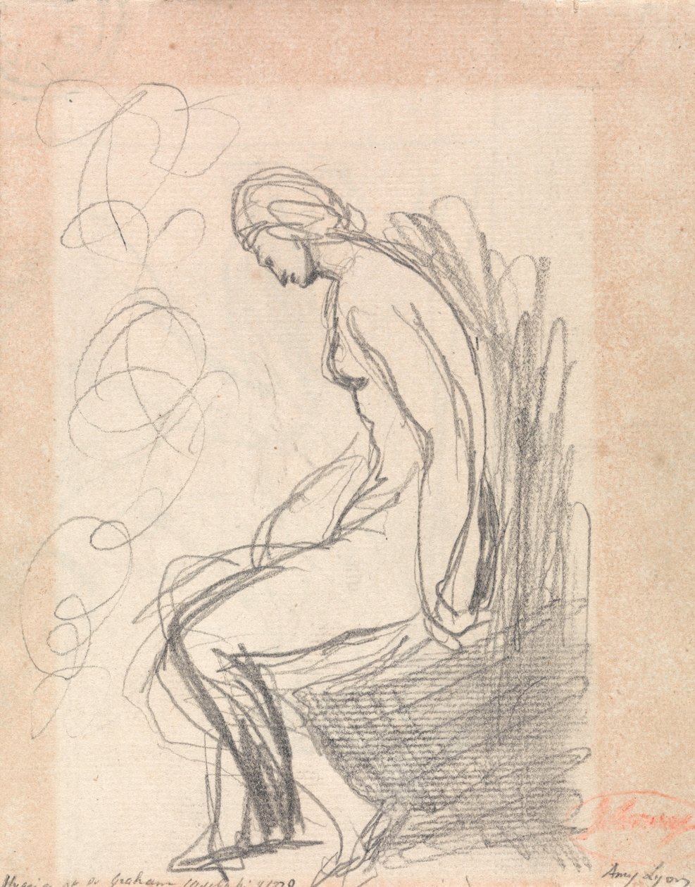 Mujer desnuda sentada (Higía en el Doctor Grahams) de George Romney