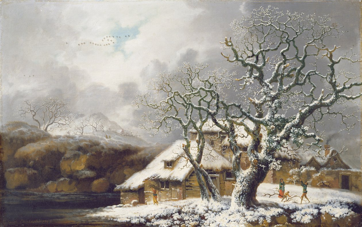 Un paisaje de invierno, 1752 de George Smith