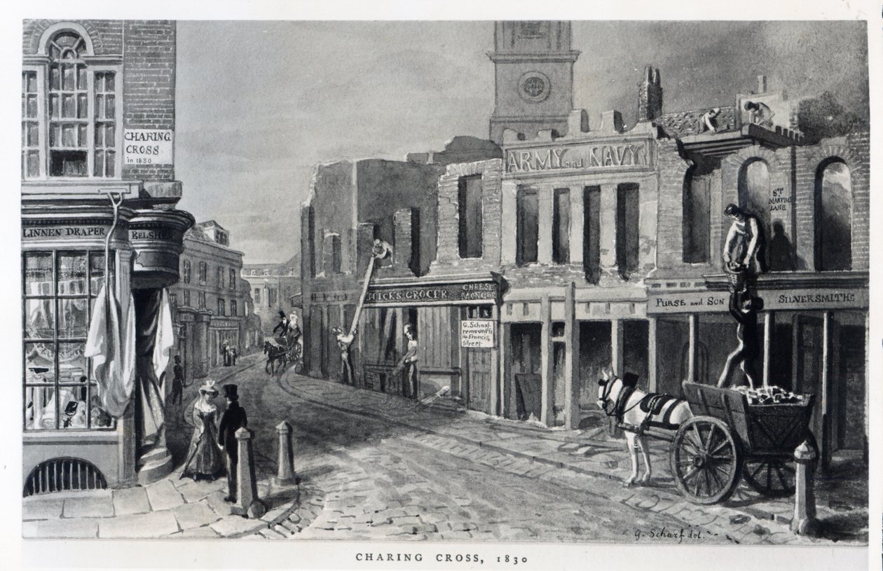 Charing Cross, 1830 de George Snr Scharf