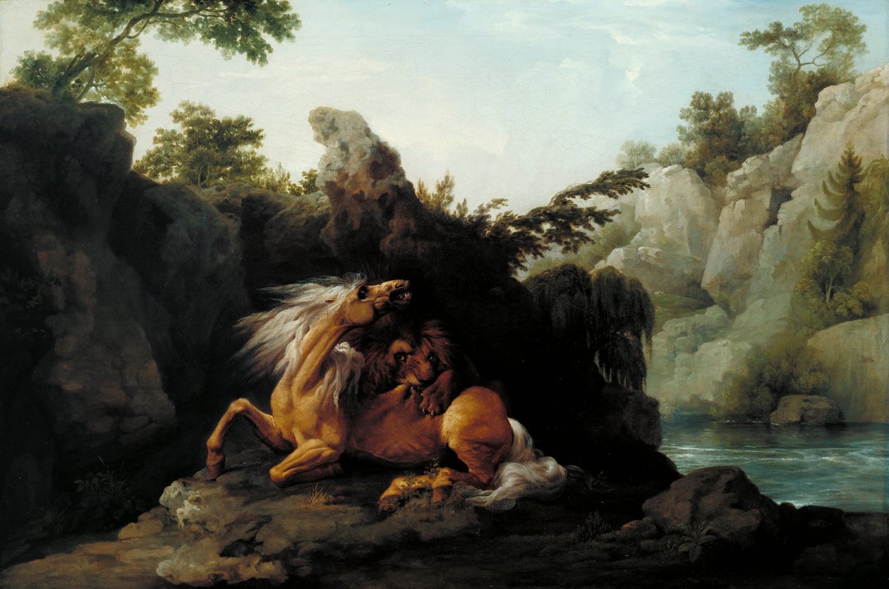Caballo devorado por un león de George Stubbs