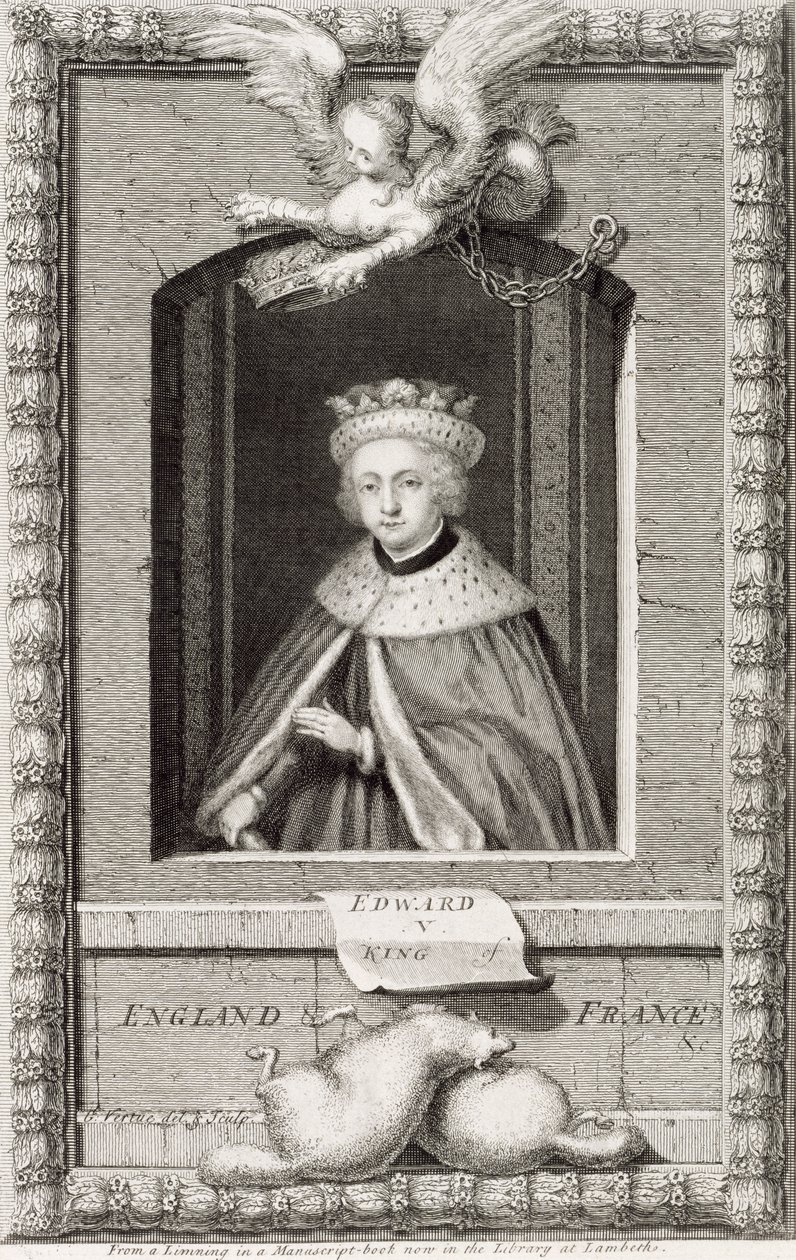 Eduardo V (1470-83) Rey de Inglaterra en 1483, después de un retrato en un libro, grabado por el artista de George Vertue