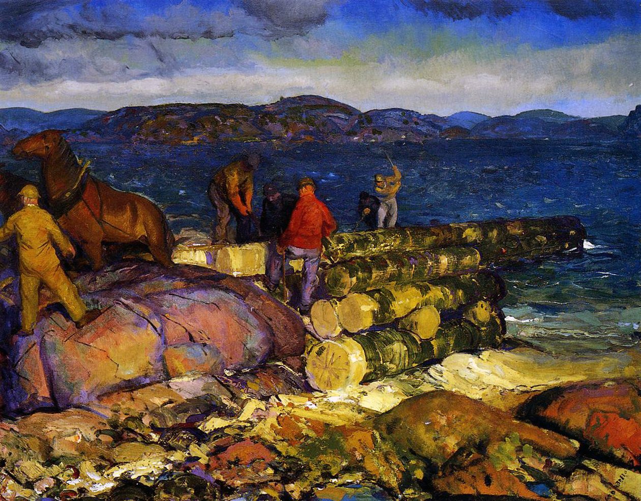 Constructores de muelles, 1925 de George Wesley Bellows