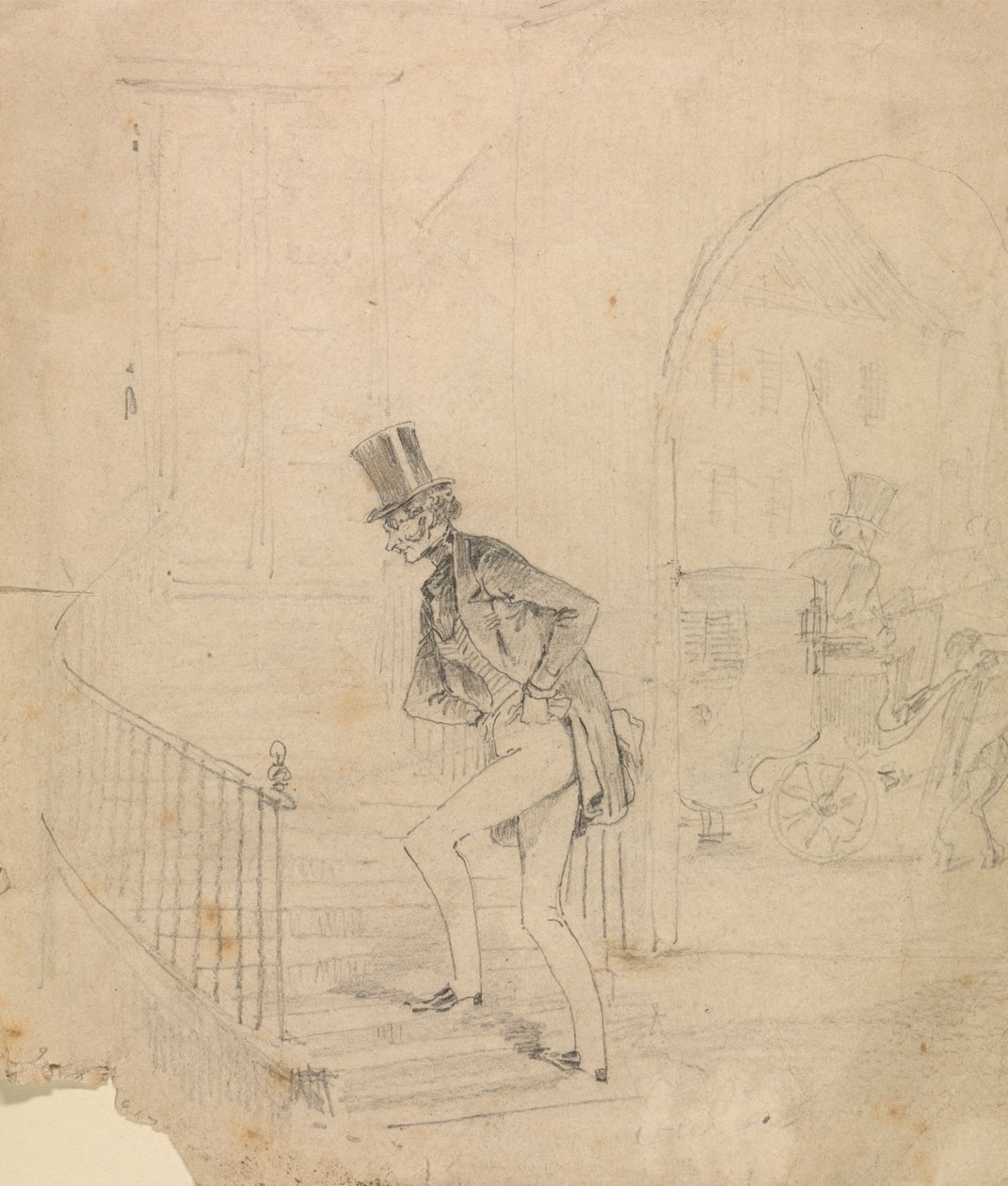 Hombre entrando en casa de George Augustus Sala
