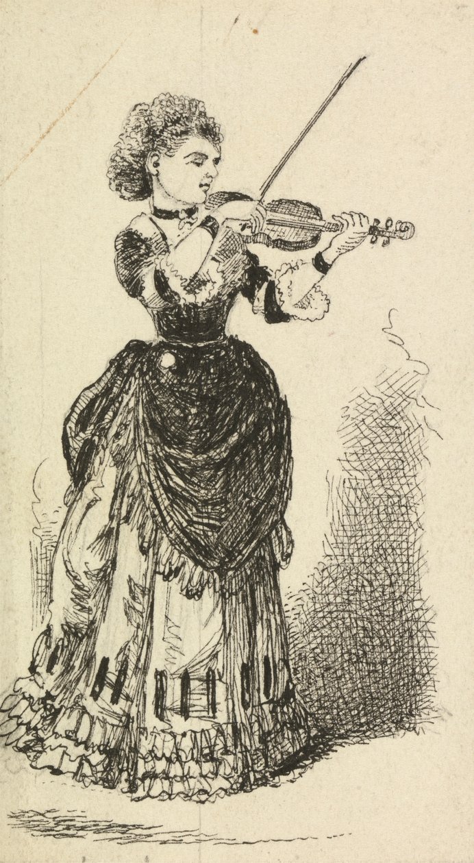 Mujer tocando el violín de George Augustus Sala