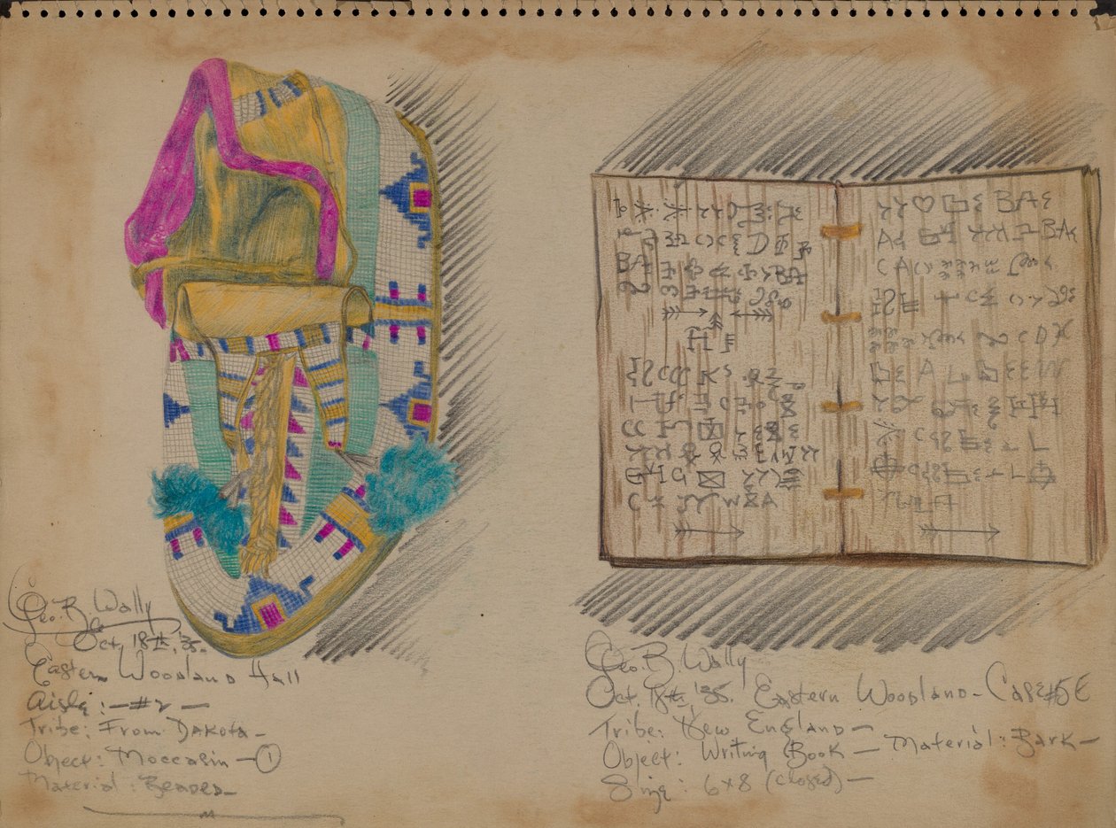 Mocasín y Libro de Escritura de George B. Wally