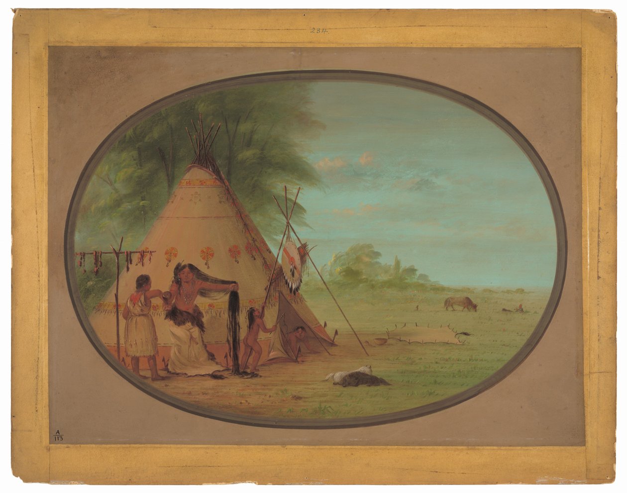 Un jefe Crow en su tocador de George Catlin