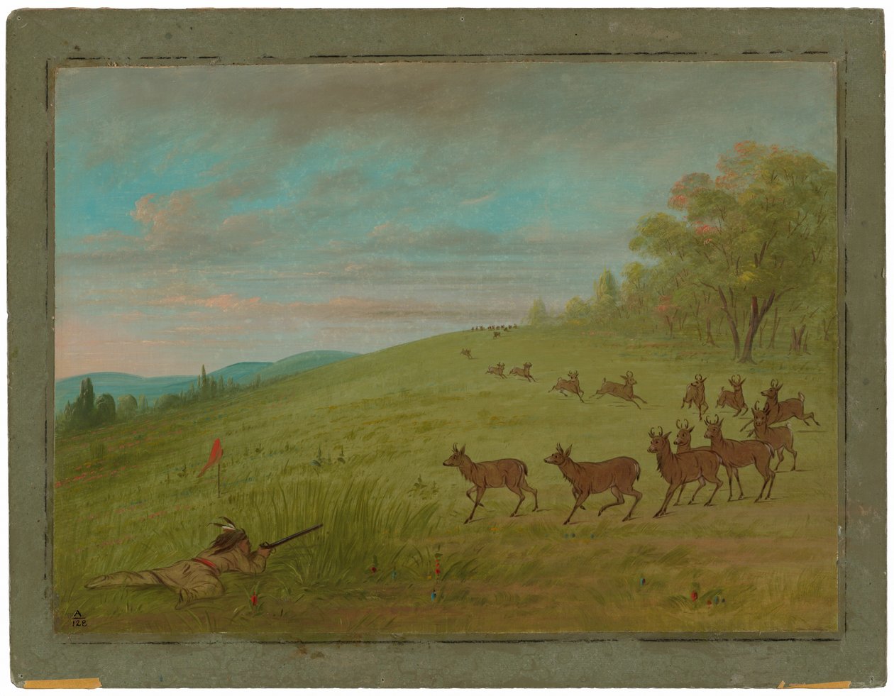 Caza de antílopes - Assinneboine de George Catlin