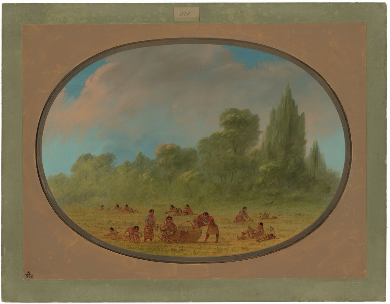 Indios Caddoe Recolectando Fresas Silvestres de George Catlin