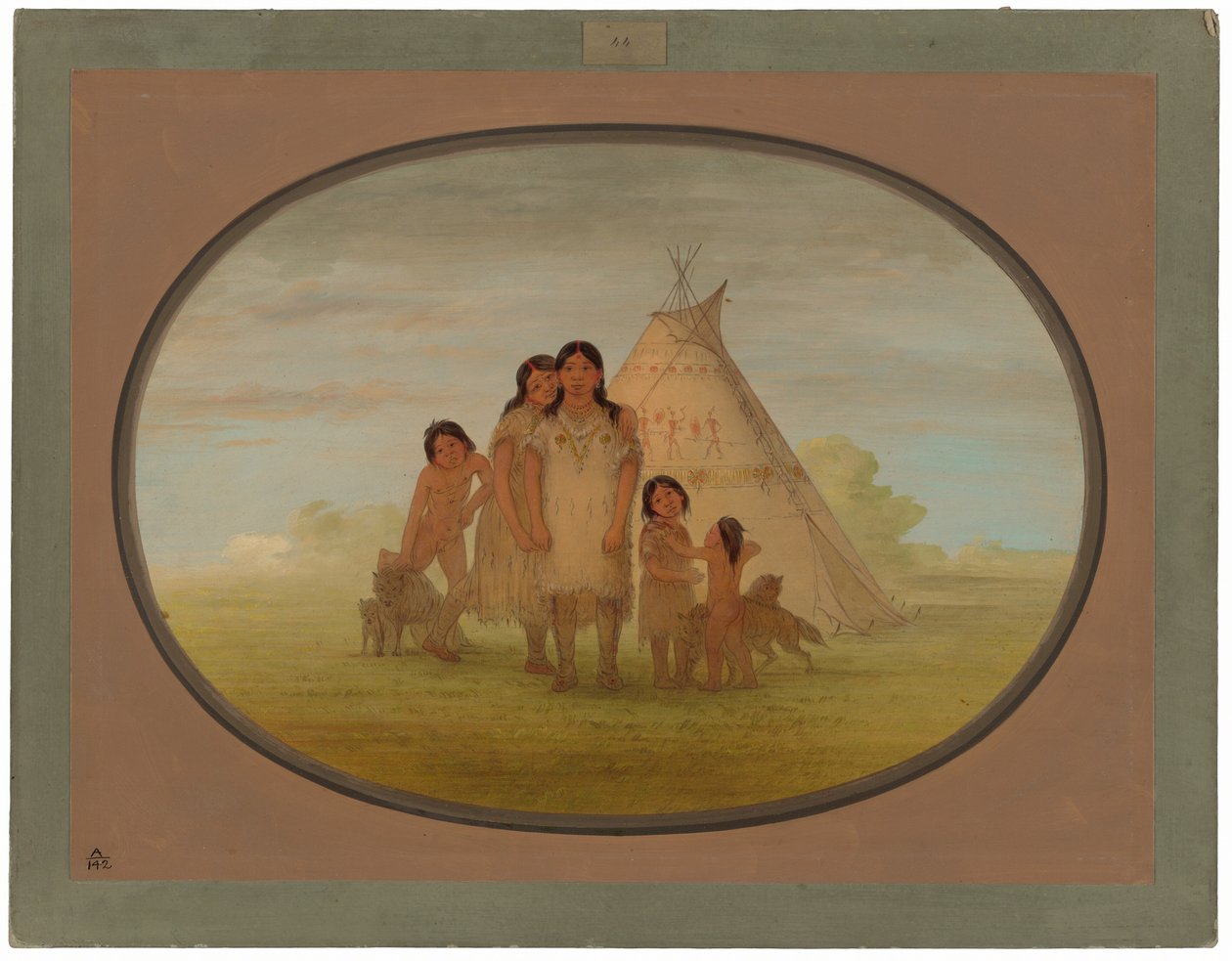 Niños del jefe Camanchee y tipi de George Catlin