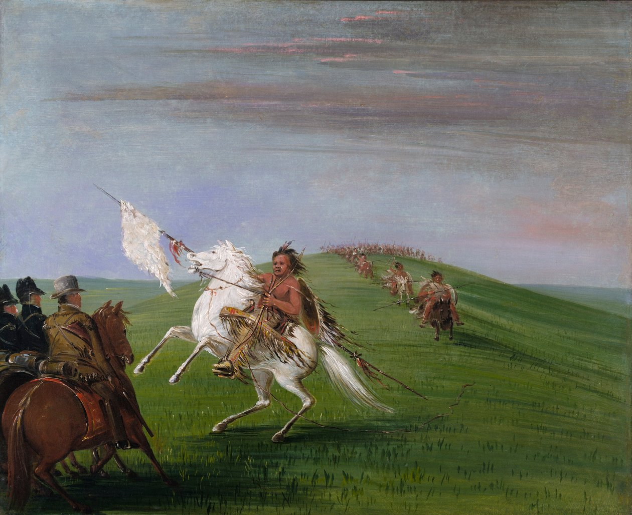 Encuentro entre comanches y dragones de George Catlin