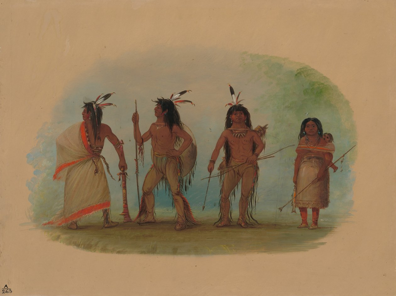 Cuatro indios Apachee de George Catlin