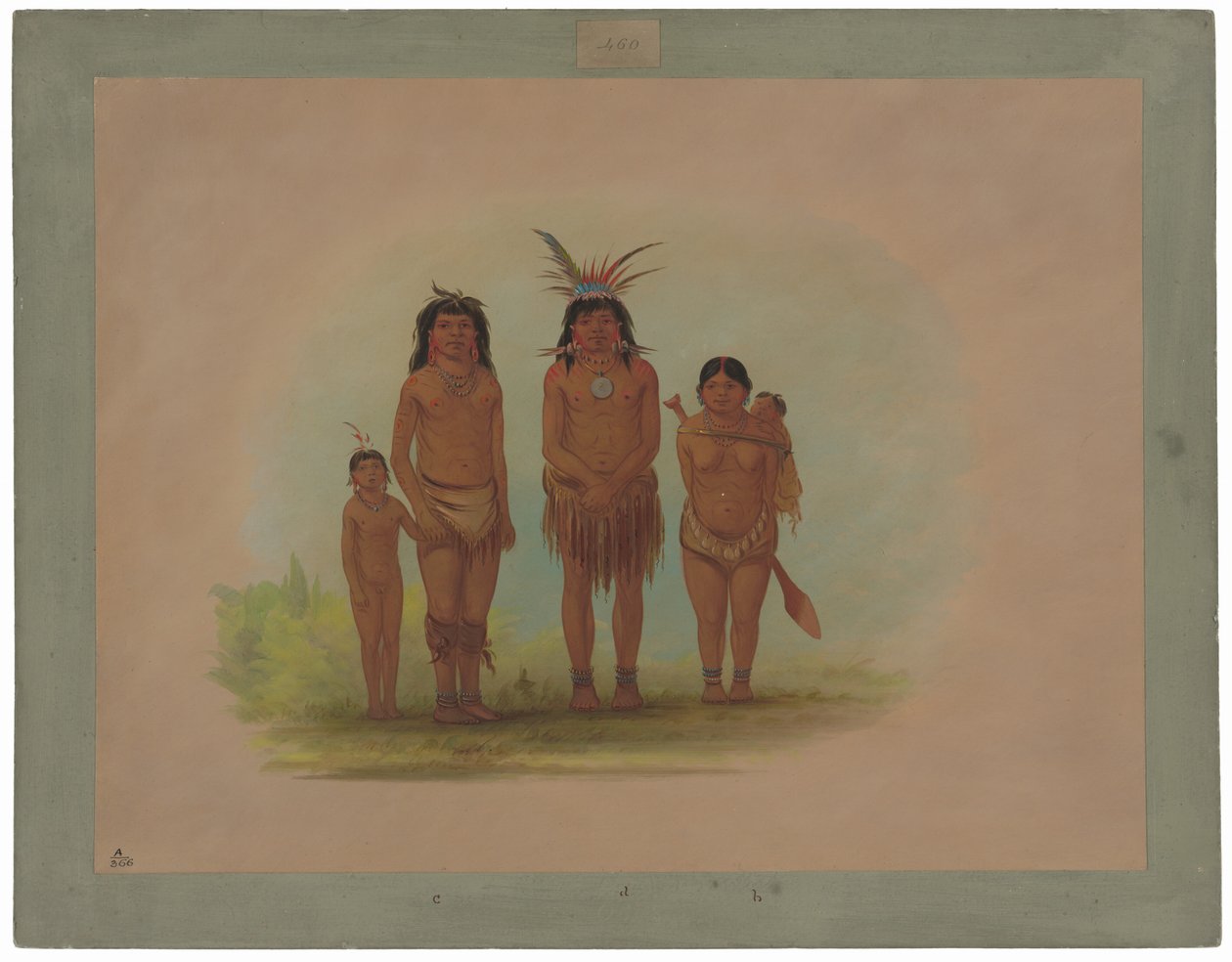 Cuatro Indios Sepibo de George Catlin