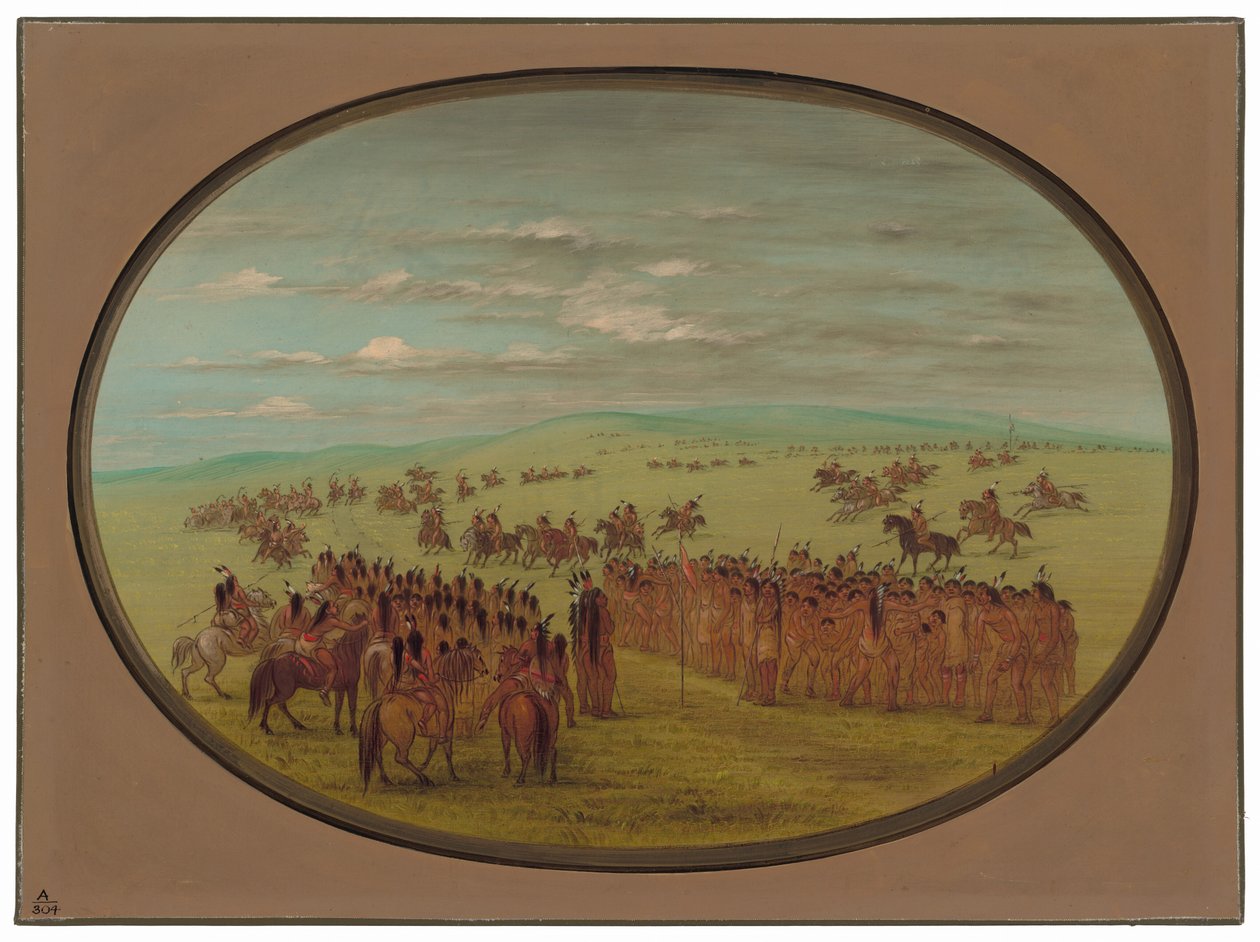 Carreras de caballos - Minatarrees de George Catlin