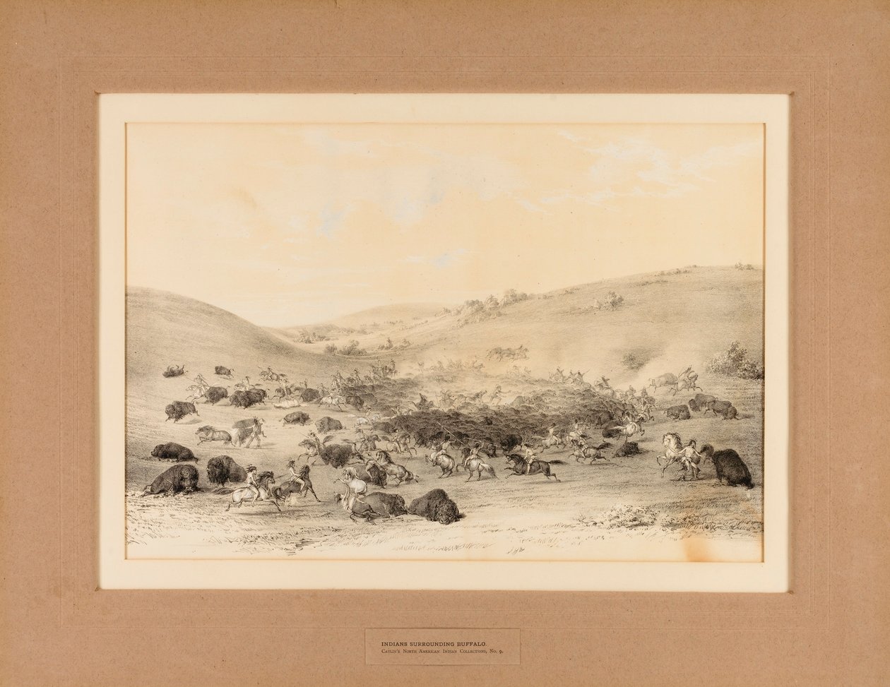Indios rodeando a Buffalo--no. 9 de George Catlin