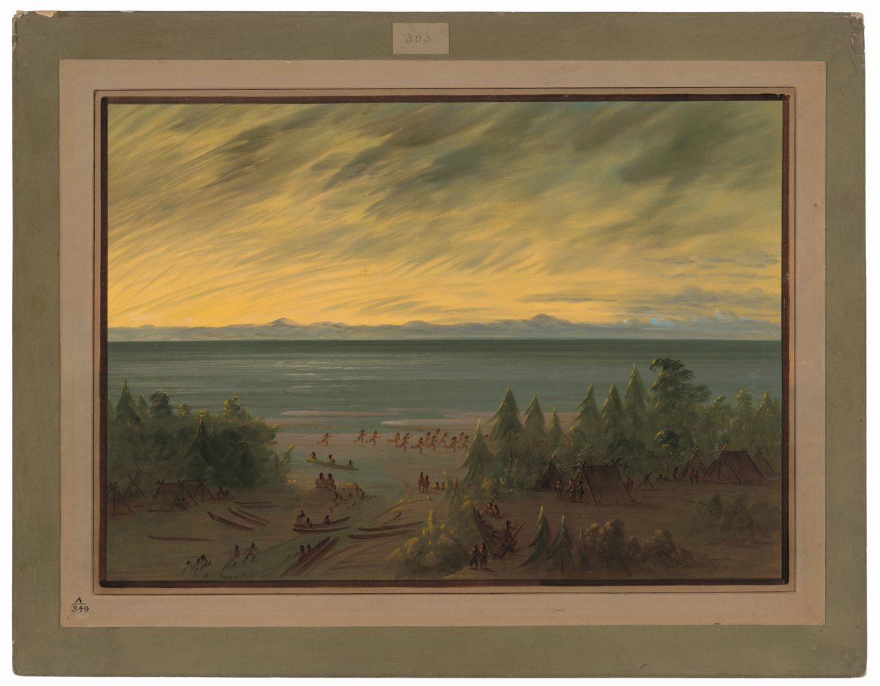 Pueblo de Nayas al Atardecer de George Catlin