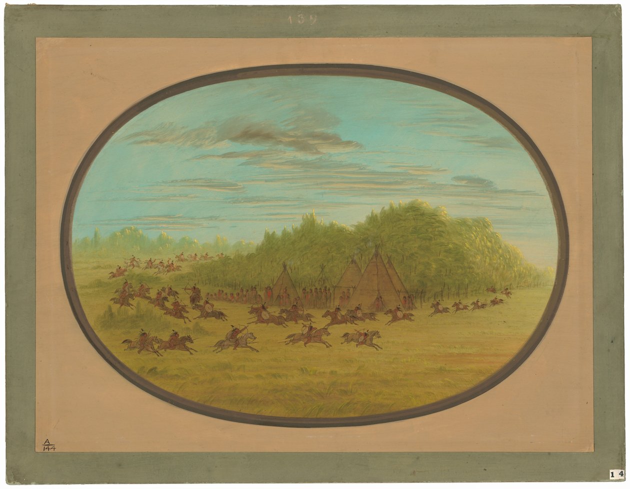 Simulacro de lucha de los Comanches de George Catlin
