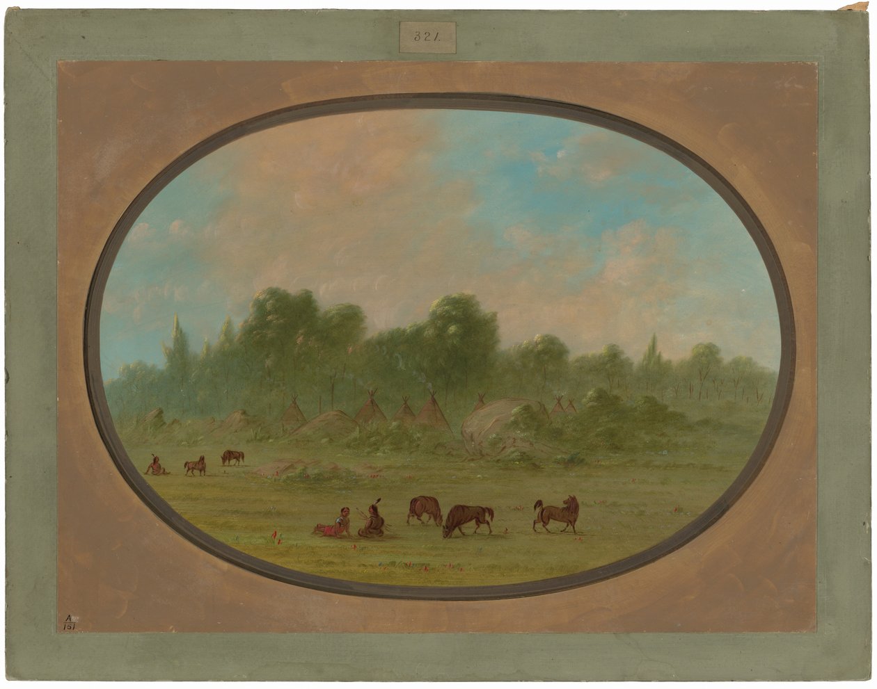 Pueblo Tawahquena de George Catlin