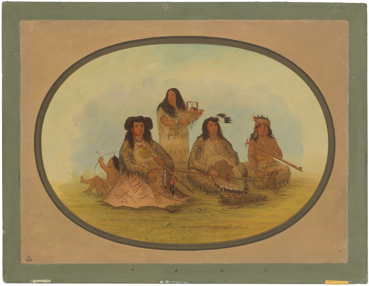 El jefe Sioux con varios indios de George Catlin