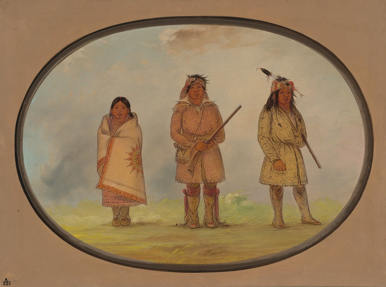 Tres indios Delaware de George Catlin