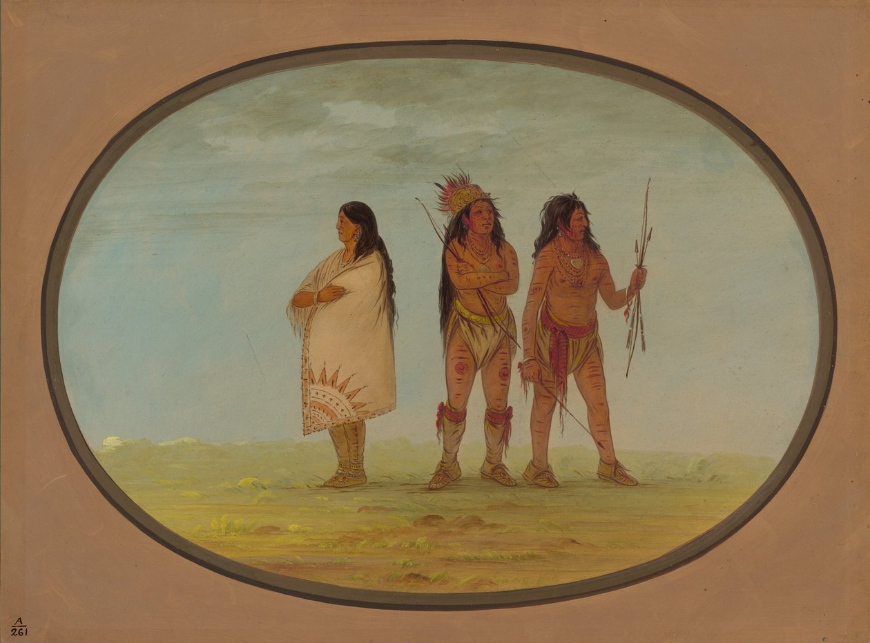 Tres indios navajos de George Catlin