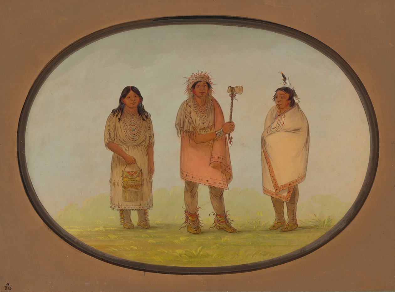 Tres indios Piankeshaw de George Catlin