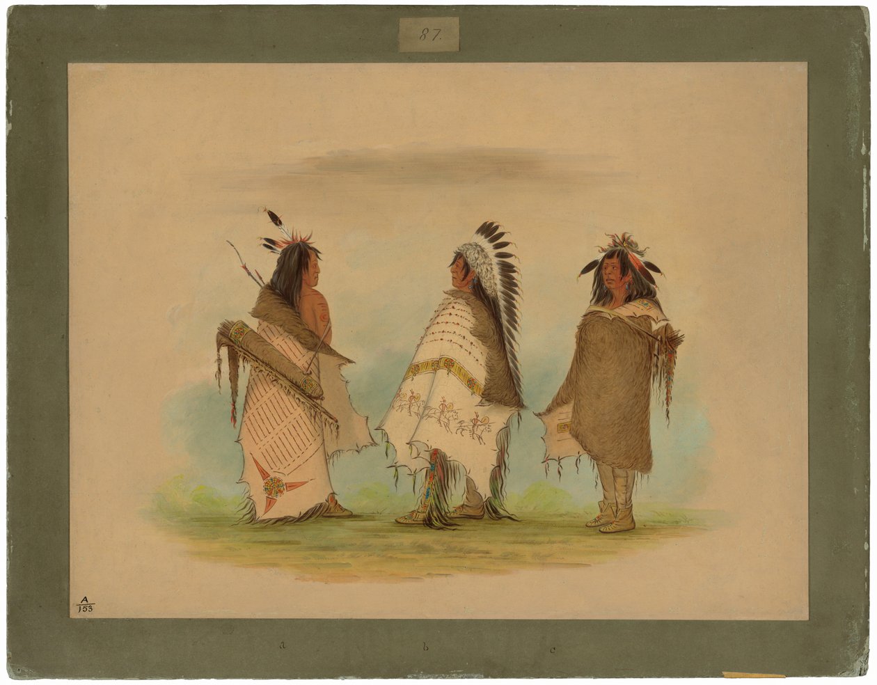 Tres guerreros shoshone de George Catlin