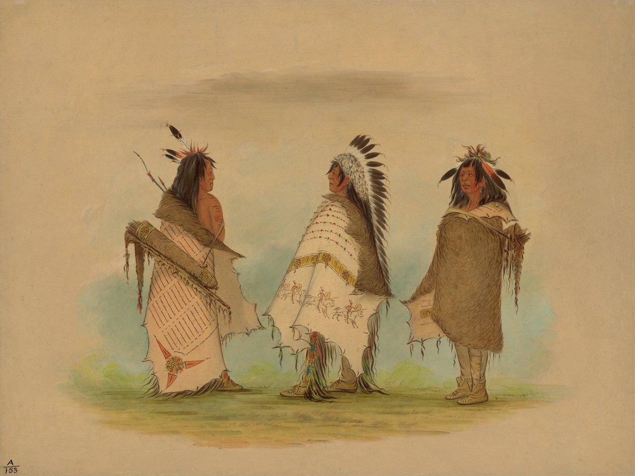 Tres guerreros Shoshonee, 1861 de George Catlin