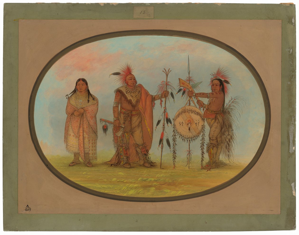 Dos Jefes Saukie y una Mujer de George Catlin