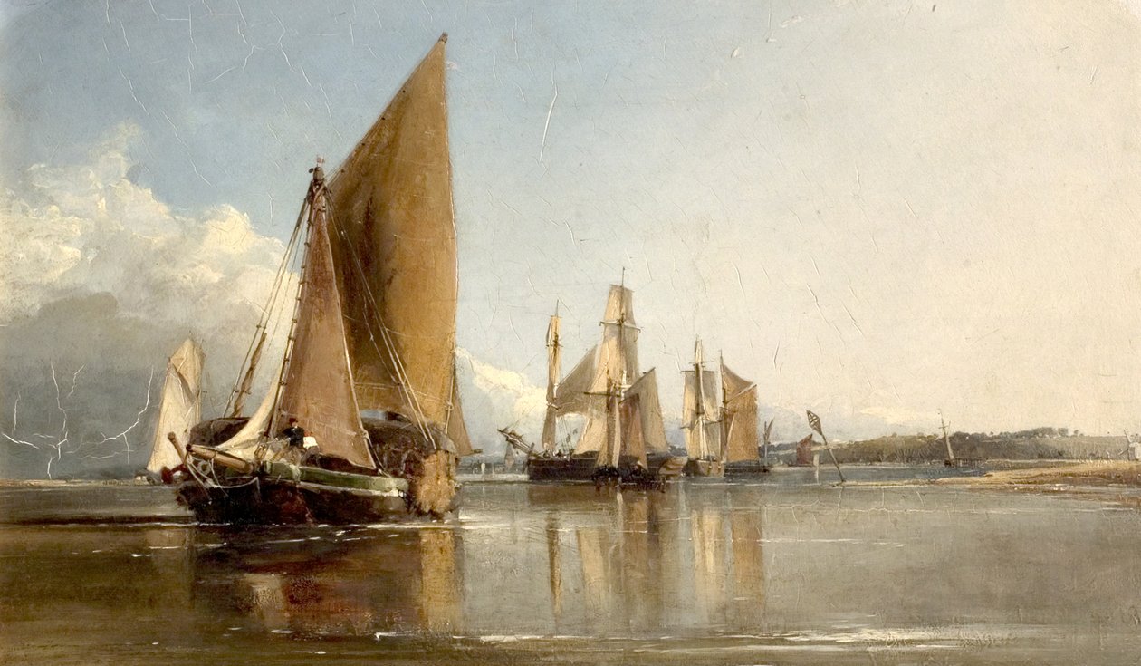 Barcos entrando en el Medway de George Chambers