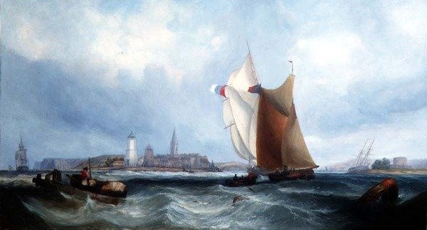 Barcos frente a la costa francesa de George Chambers