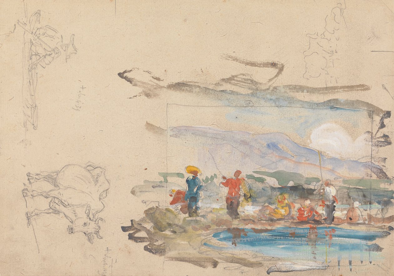 Una piscina con cifras de George Chinnery