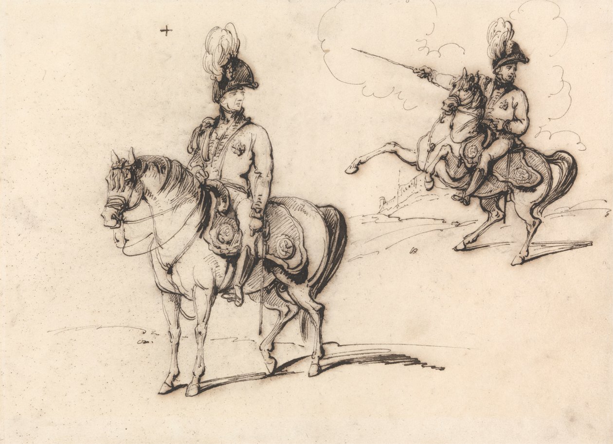 Estudios ecuestres de un oficial inglés de George Chinnery