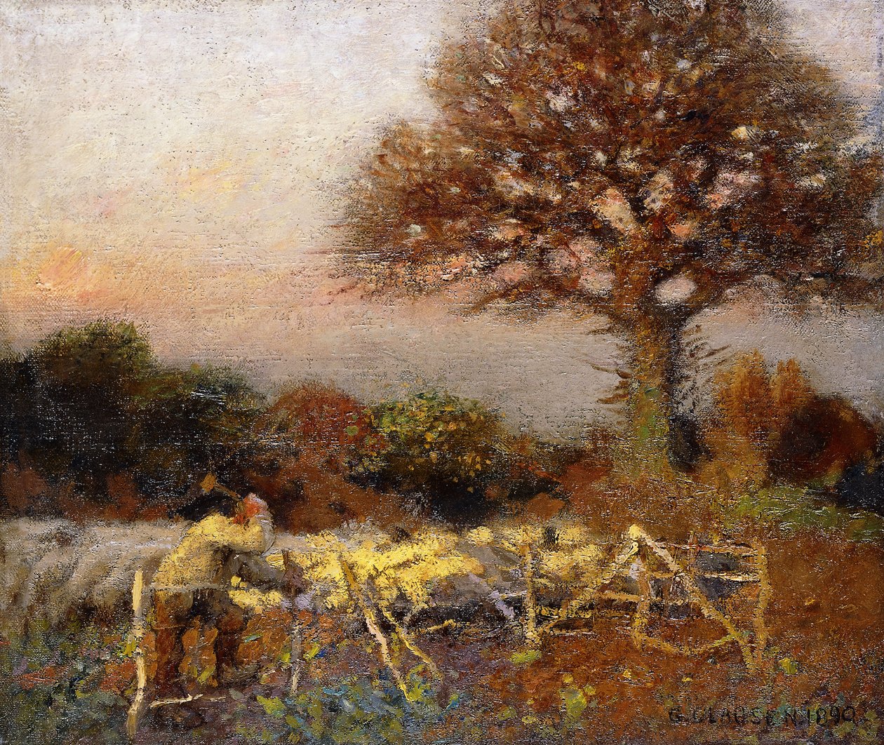 Un Redil, Temprano en la Mañana de George Clausen