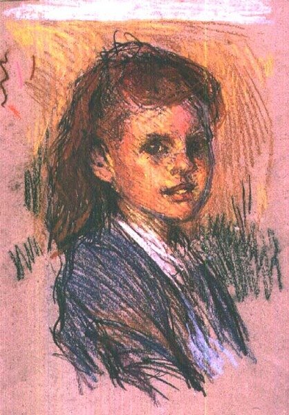 Cabeza de una niña de George Clausen