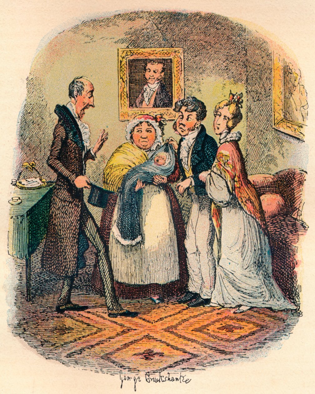 Bautizo en Bloomsbury, c1900 de George Cruikshank
