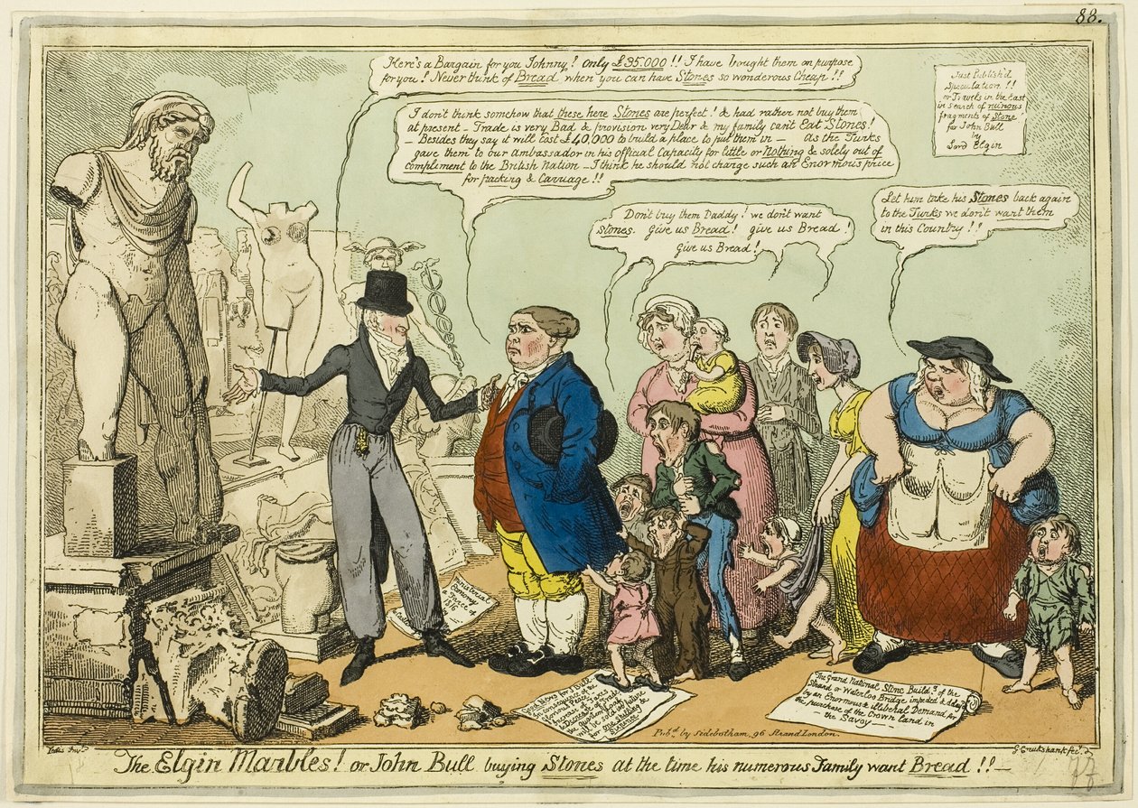 ¡Los mármoles de Elgin! de George Cruikshank
