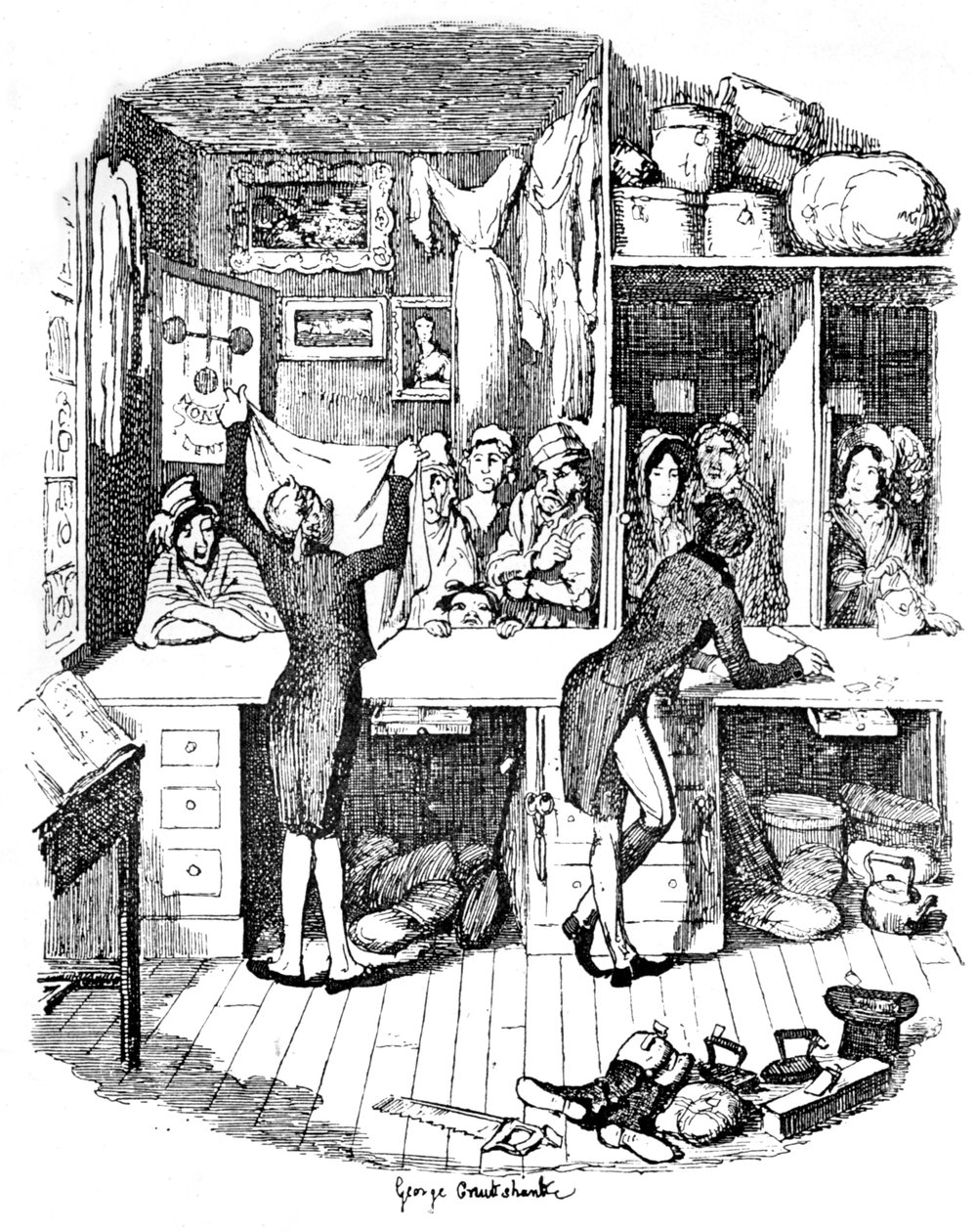 La Tienda de Empeños, c. 1900 de George Cruikshank