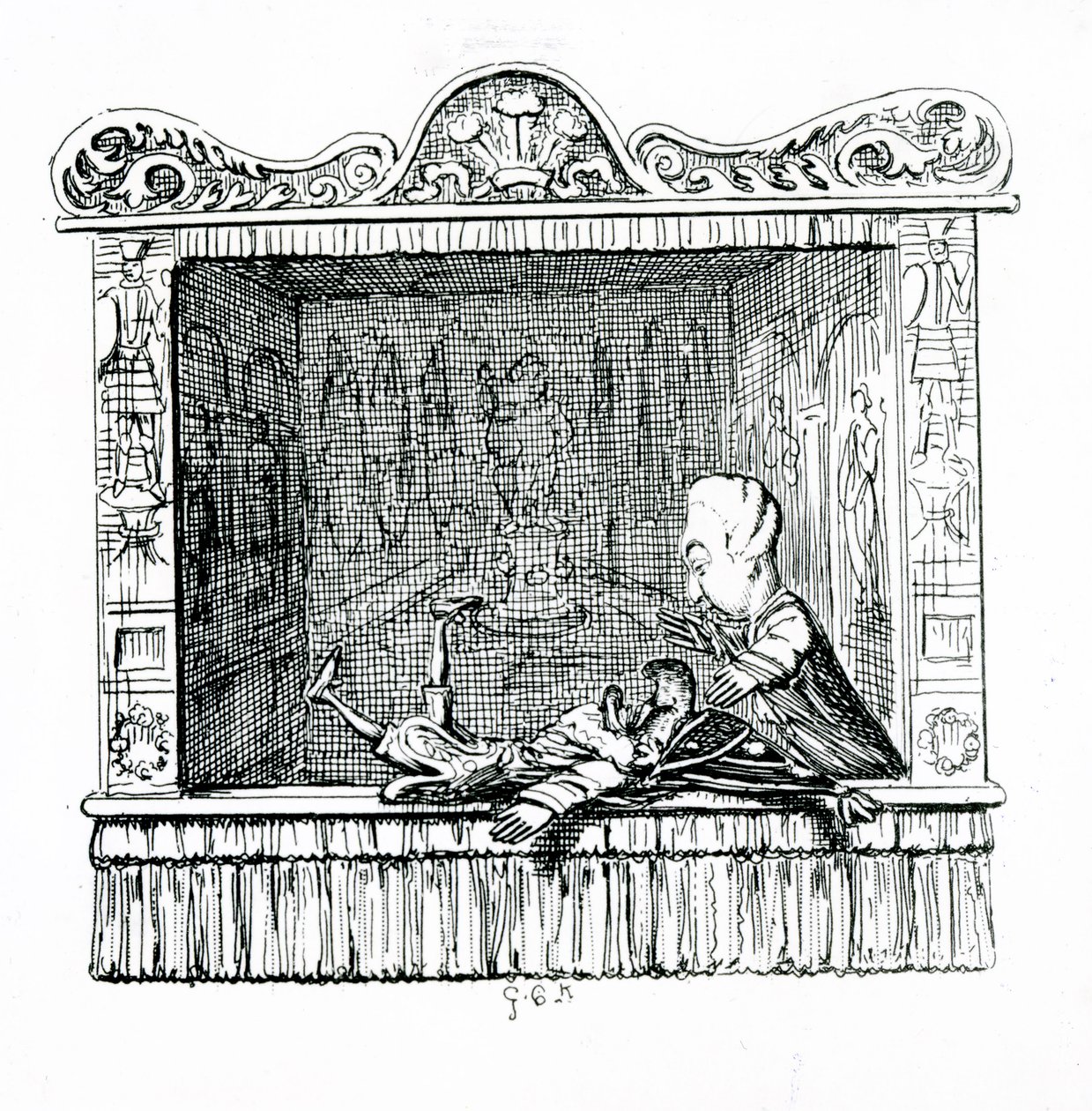 El doctor con el Sr. Punch de George Cruikshank