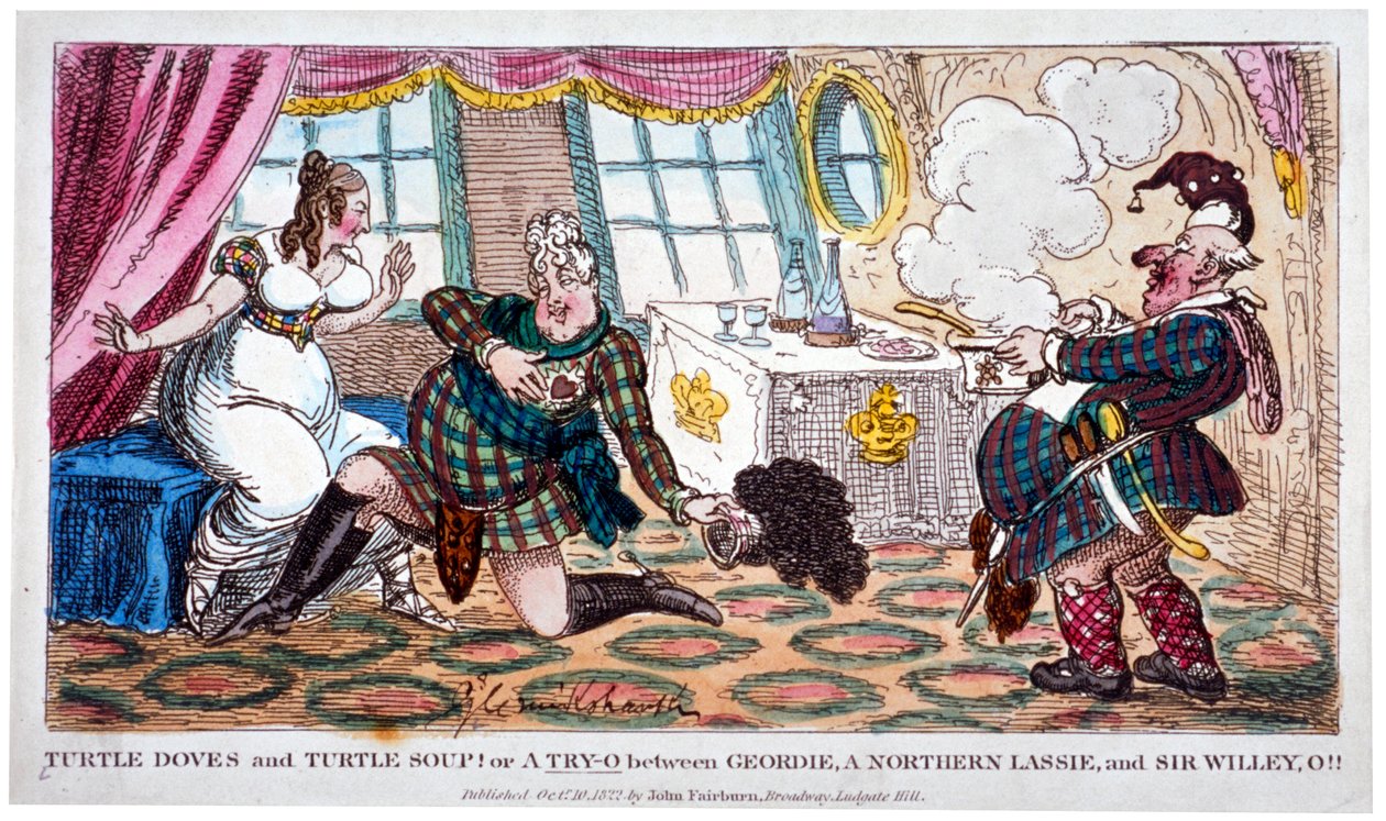 Tórtolas y sopa de tortuga!!, 1822 de George Cruikshank