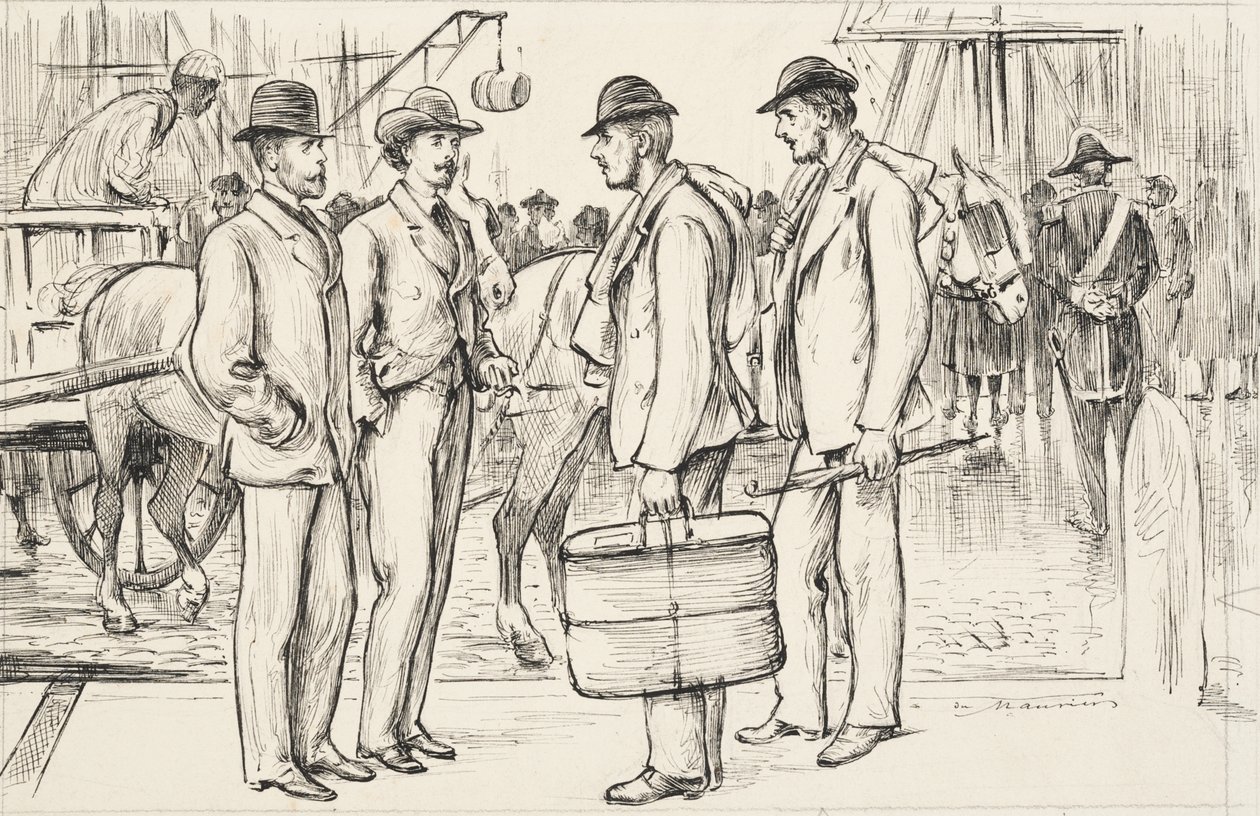 Reunión en un puerto de George du Maurier