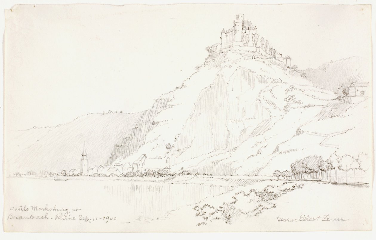 Castillo de Marksburg en Braubach, Rin de George Elbert Burr