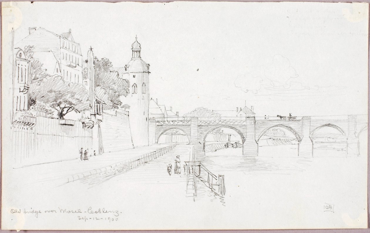 Puente Viejo sobre el Mosela, Coblenza de George Elbert Burr