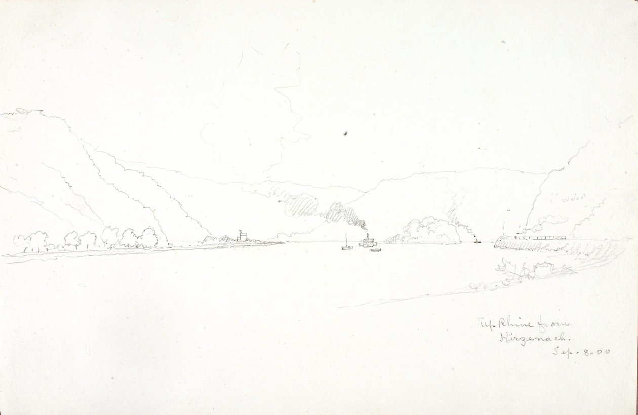 Remontando el Rin desde Hirzenach de George Elbert Burr